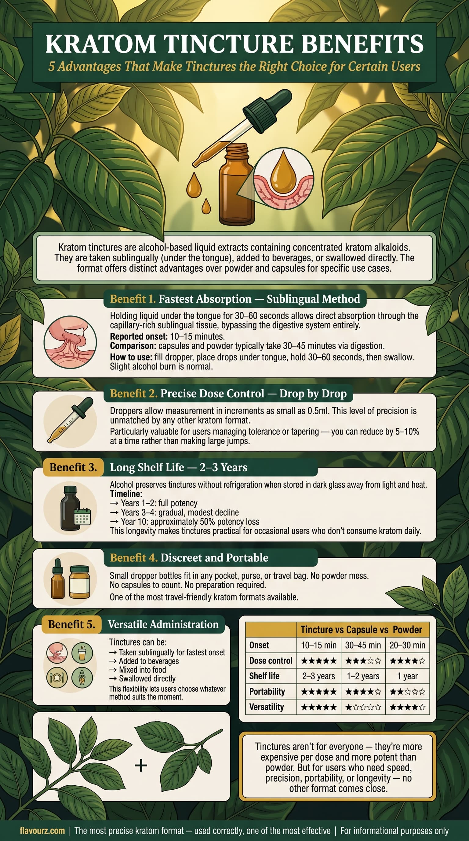 infographic for Kratom Tincture Benefits